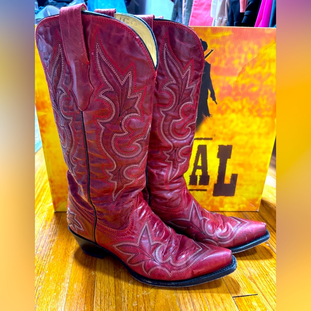 Desert Red Goat Leather Corral Boots